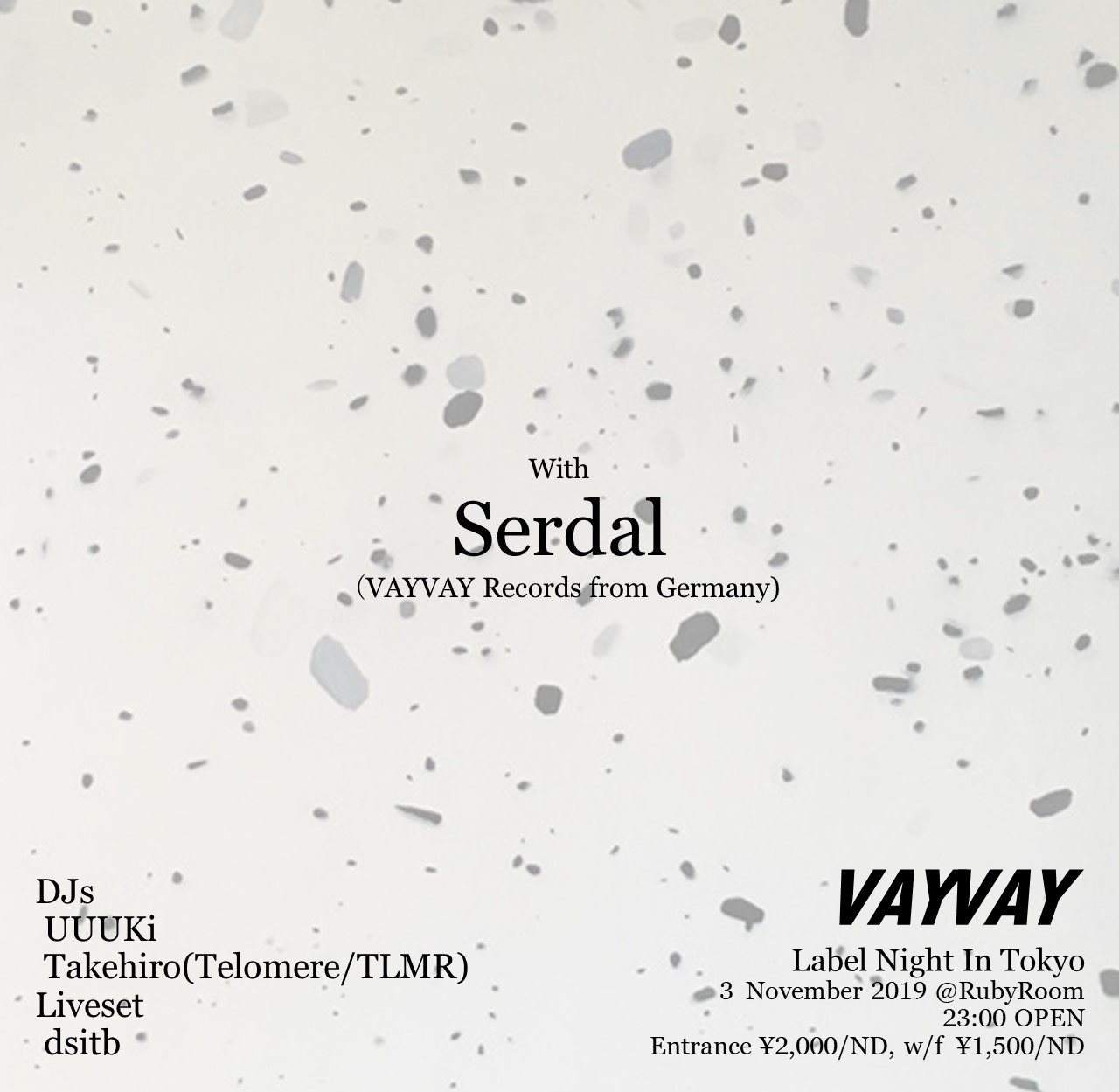 Vayvay Records Label Night in Tokyo - フライヤー表