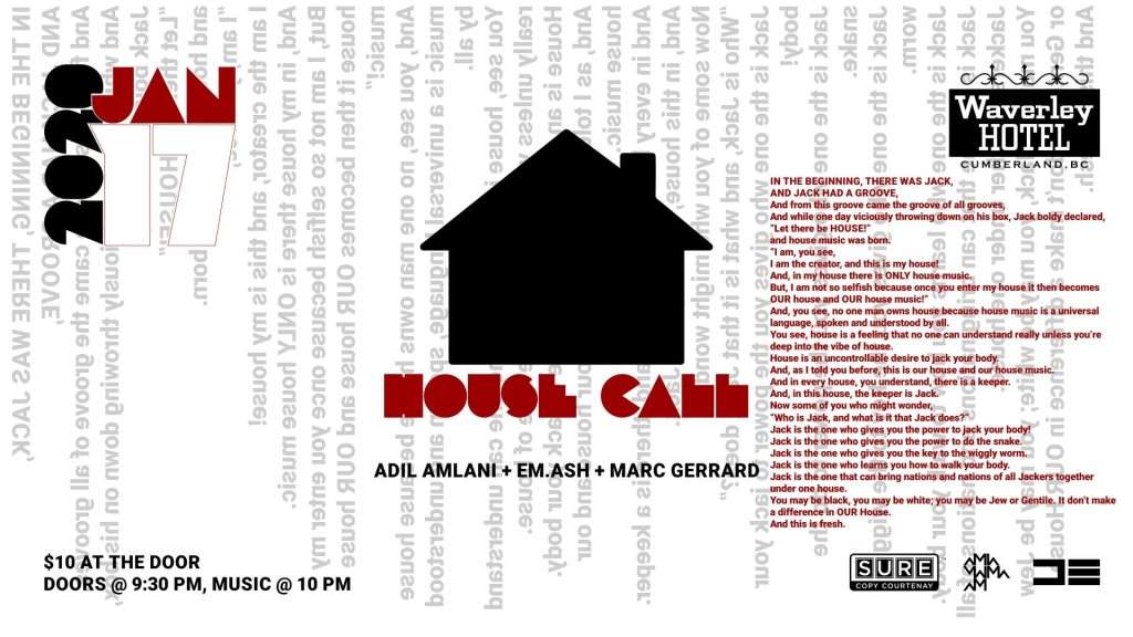 House Call with Adil Amlani, em.ash and Marc Gerrard - Página frontal