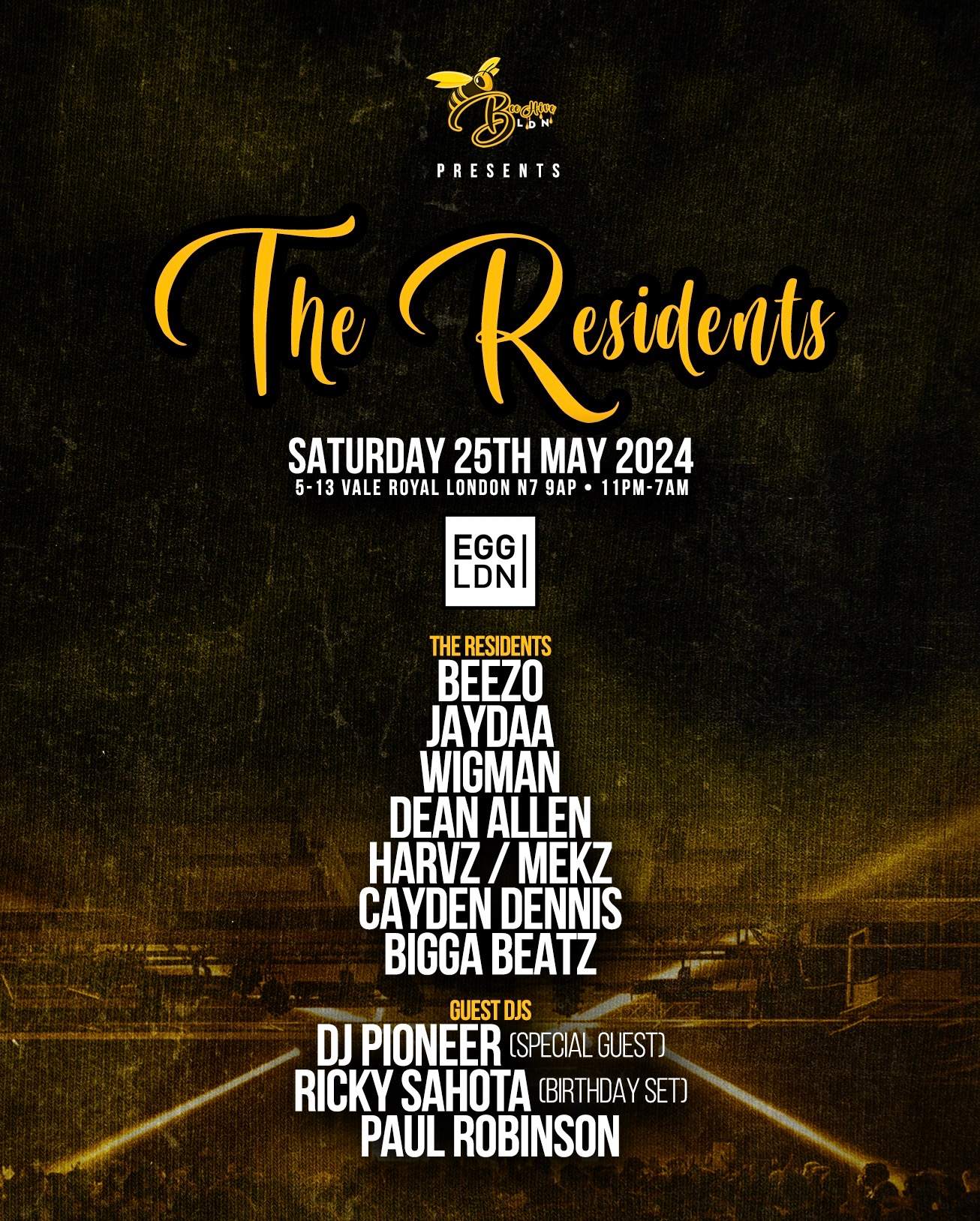 Beehive presents: The Residents Festival After party | House, Amapiano +Tribal  - フライヤー裏