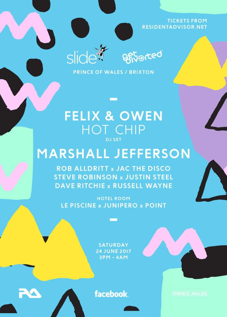 Slide & Get Diverted with Felix & Owen Hot Chip DJ set & Marshall Jefferson - フライヤー裏