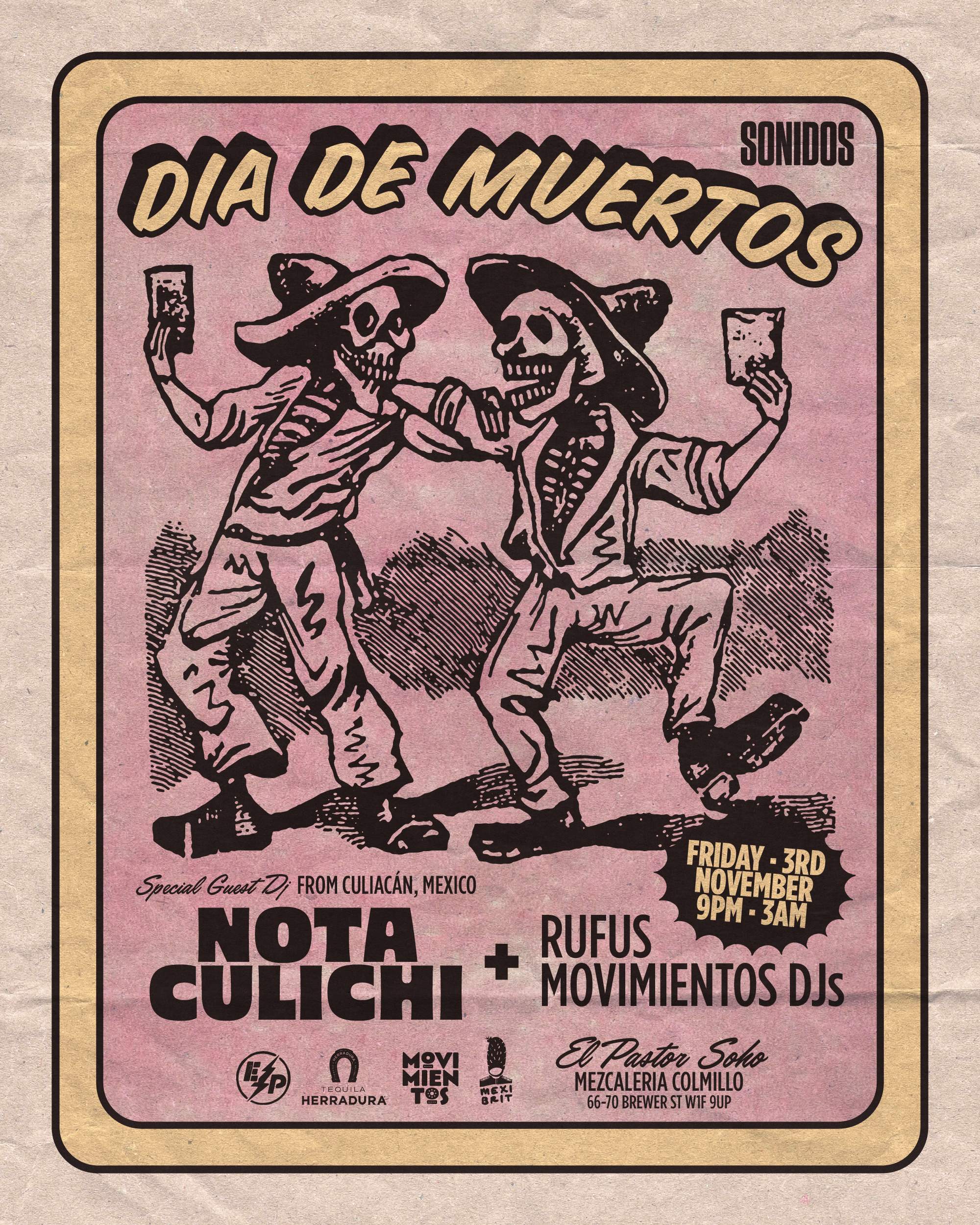 Sonidos: Dia de Muertos with Nota Culichi and Herradura - フライヤー表