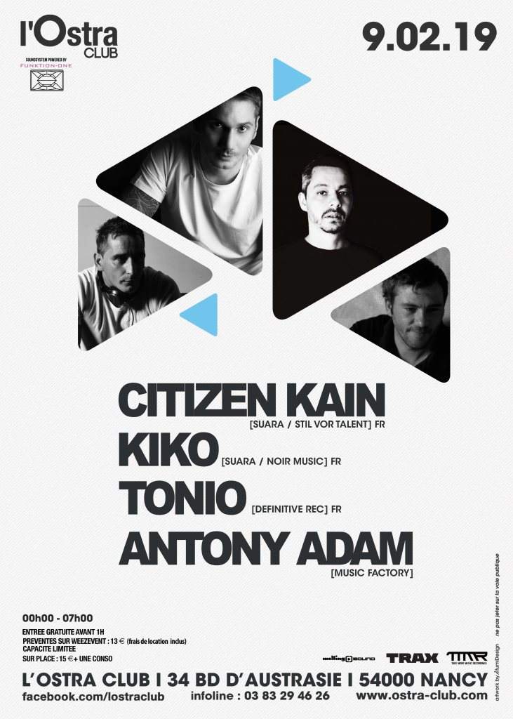 Citizen Kain + Kiko + Tonio + Antony Adam - フライヤー表