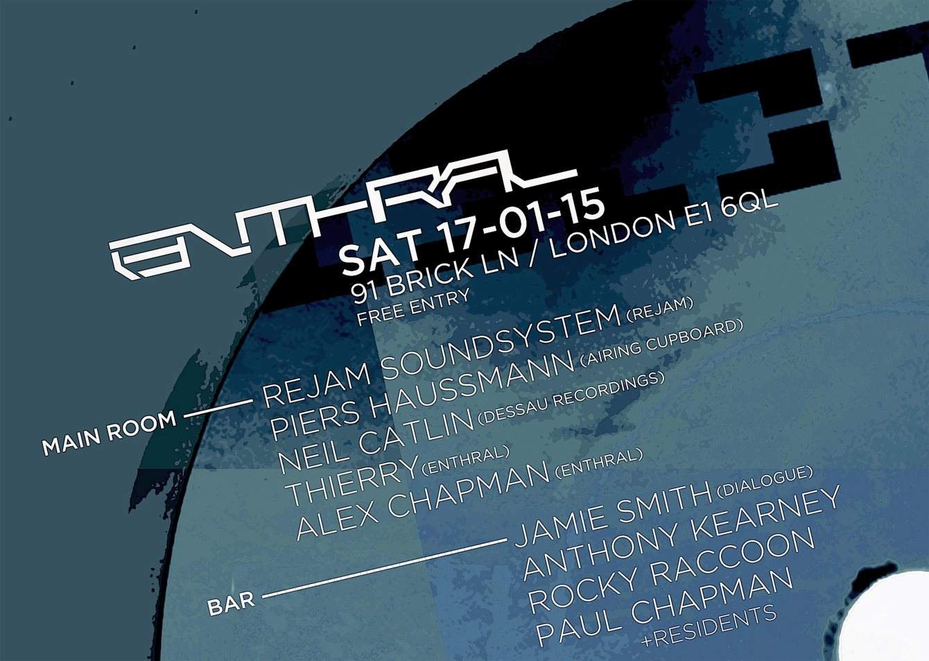 Enthral presents Rejam + Piers Haussmann + Neil Catlin + Thierry - Página frontal