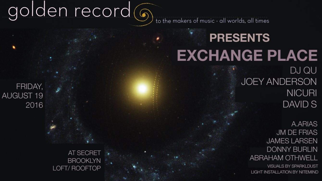 Golden Record NYC presents Exchange Place with DJ Qu, Joey Anderson, Nicuri & Friends - Página frontal
