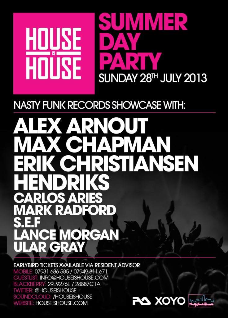 House Is House 'Summer Day Party' with Nastyfunk Records - Página trasera