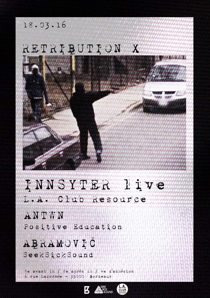 Retribution with Innsyter (Live), Antwn & Abramovič - フライヤー表