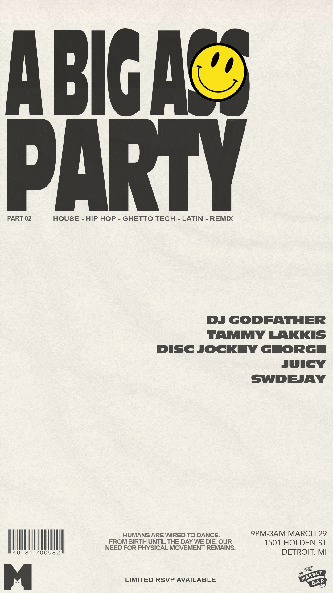 A Big A$$ Party with DJ Godfather, Tammy Lakkis, Disc Jockey George, Juicy and SWDejay - フライヤー表
