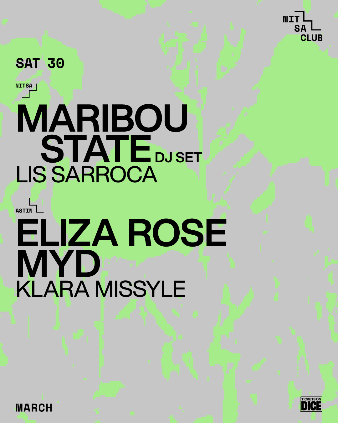 Maribou State DJ Set / Eliza Rose · Myd - フライヤー表