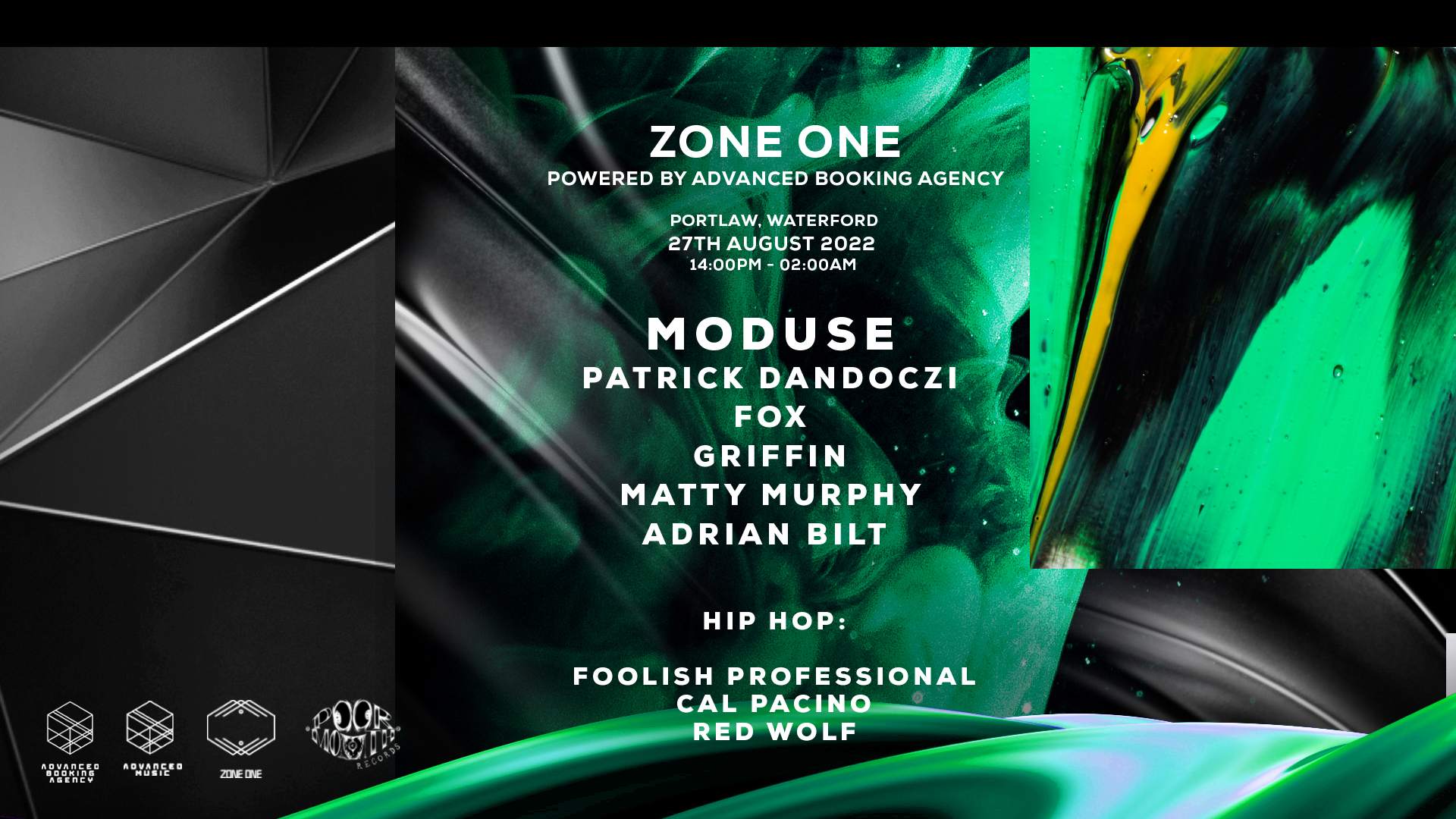 Zone One - Powered By Advanced Booking Agency - フライヤー表