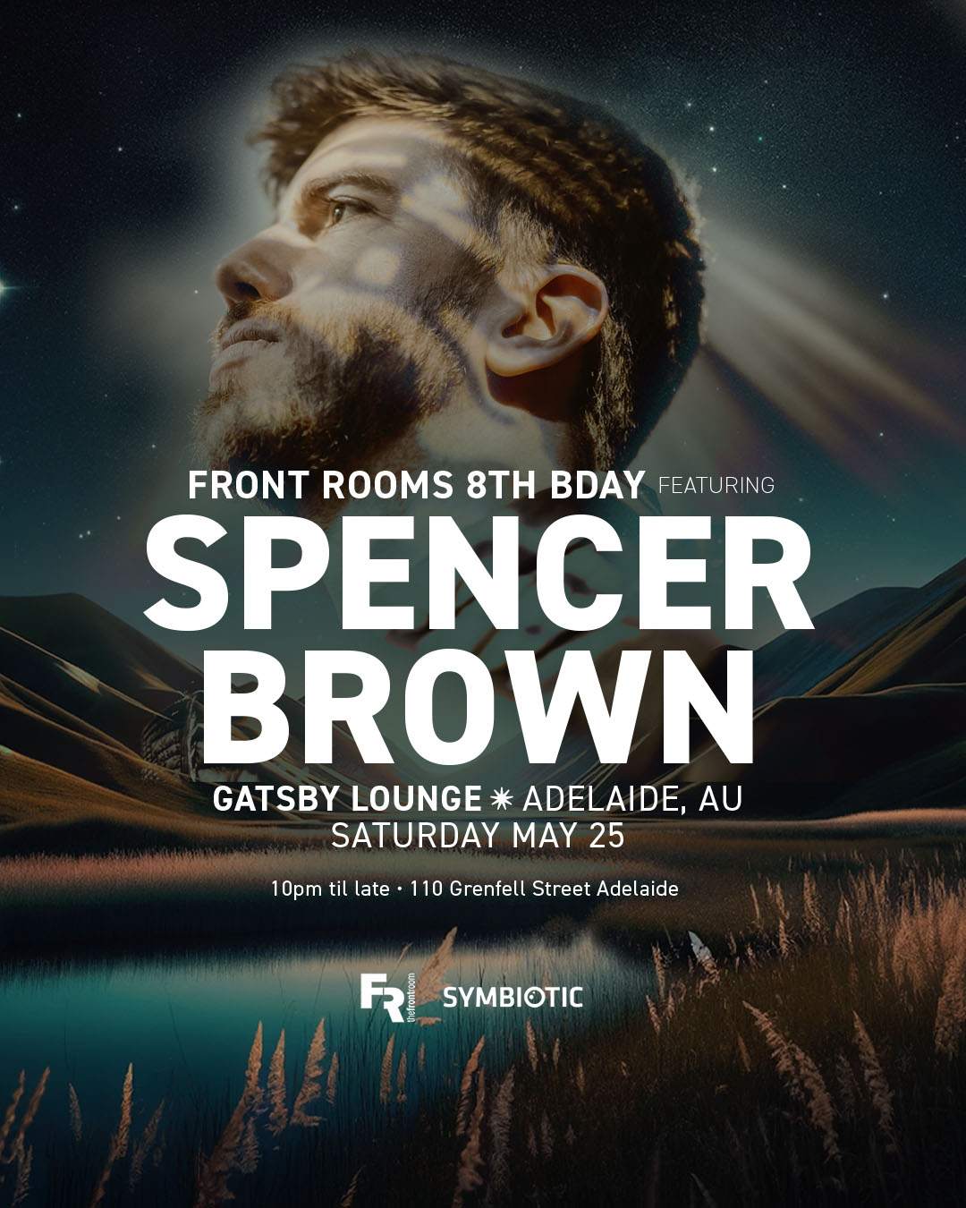 Spencer Brown (USA) // FRONT ROOM 8TH BDAY - フライヤー表