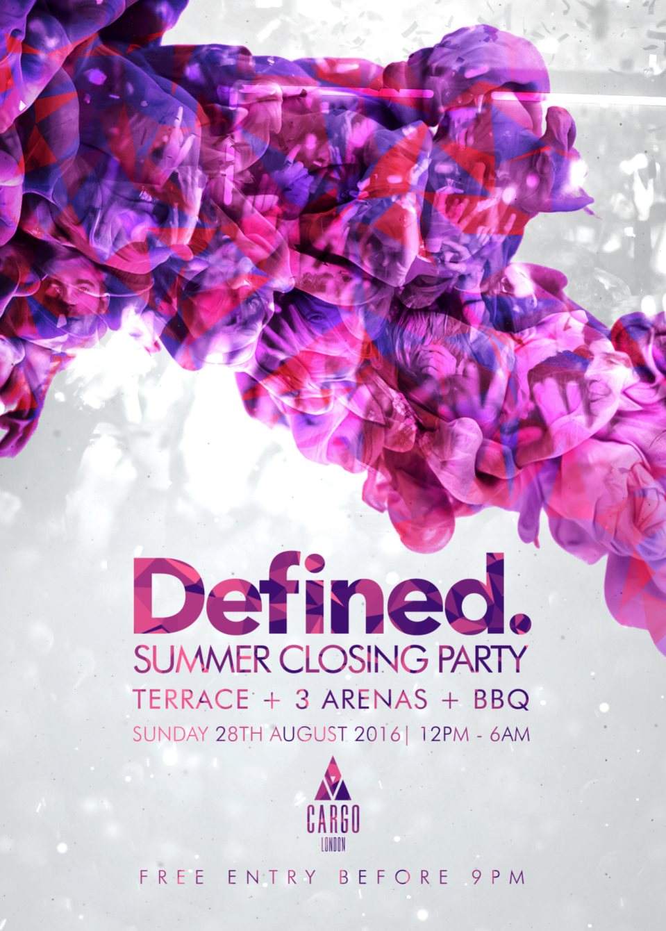 Defined. x Cargo - Summer Closing Party - Terrace & Club Night - フライヤー表