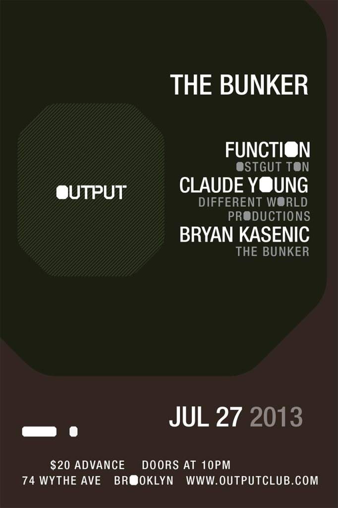 The Bunker presents: Function, Claude Young, Bryan Kasenic - Página frontal