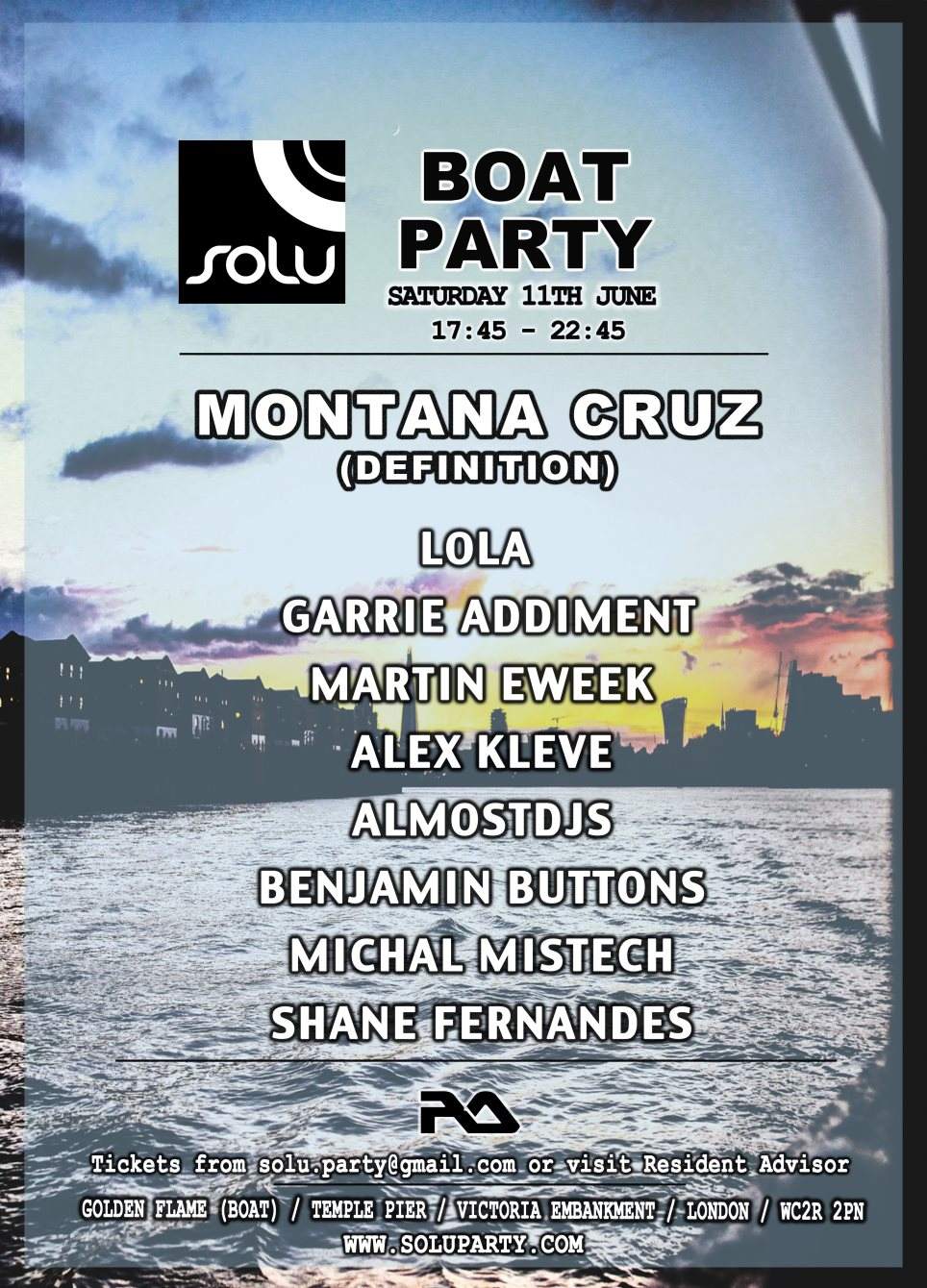 Solu Boat Party with Montana Cruz - フライヤー表