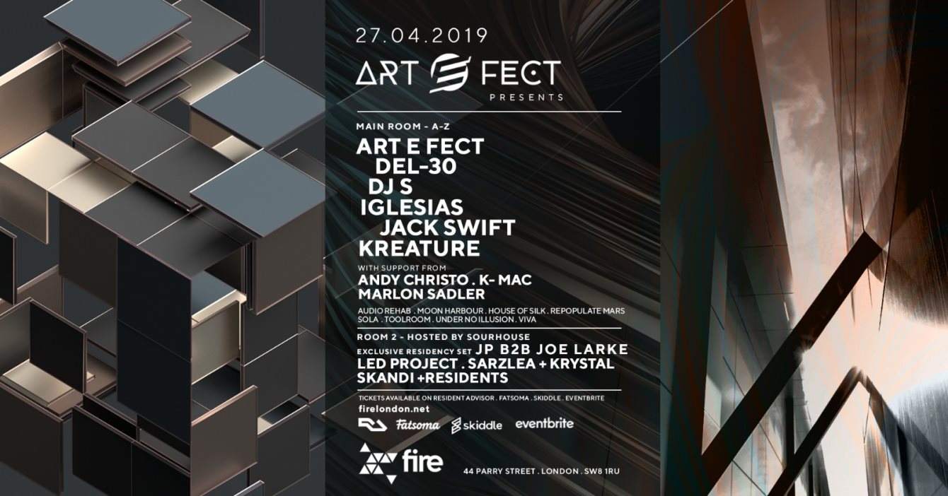 Art e Fect presents Del-30,Iglesias,Jack Swift,Kreature - フライヤー表