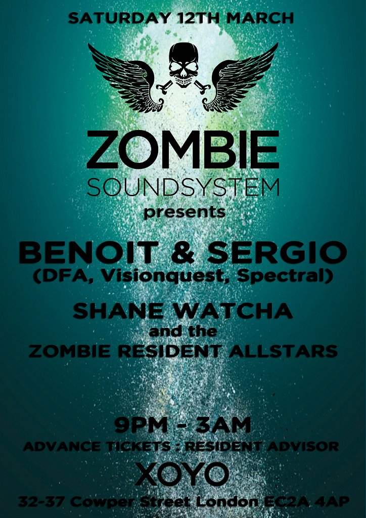 Zombie Soundsystem presents Benoit & Sergio - フライヤー裏