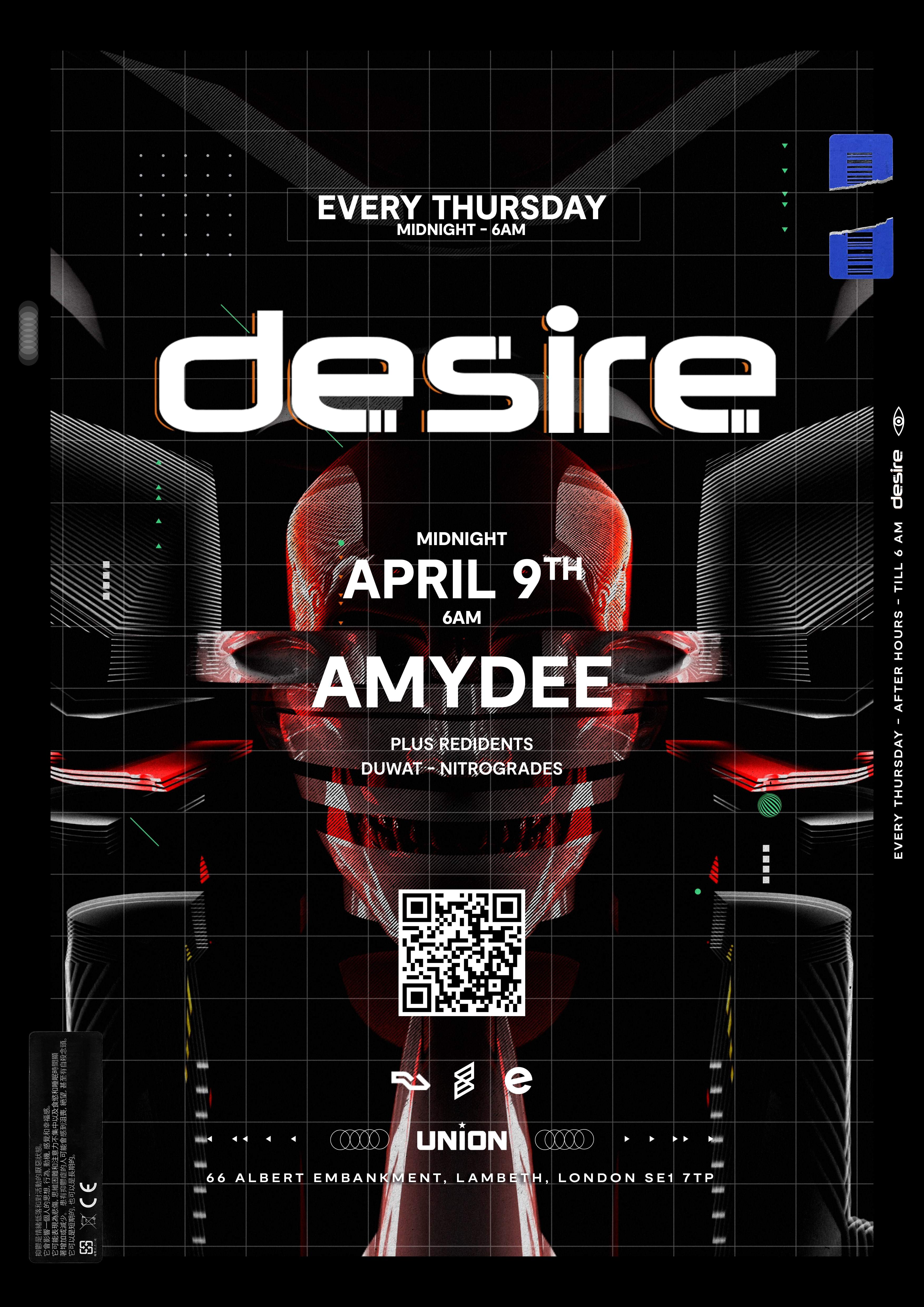Desire (Your Weekly Thursday After Party) - フライヤー裏