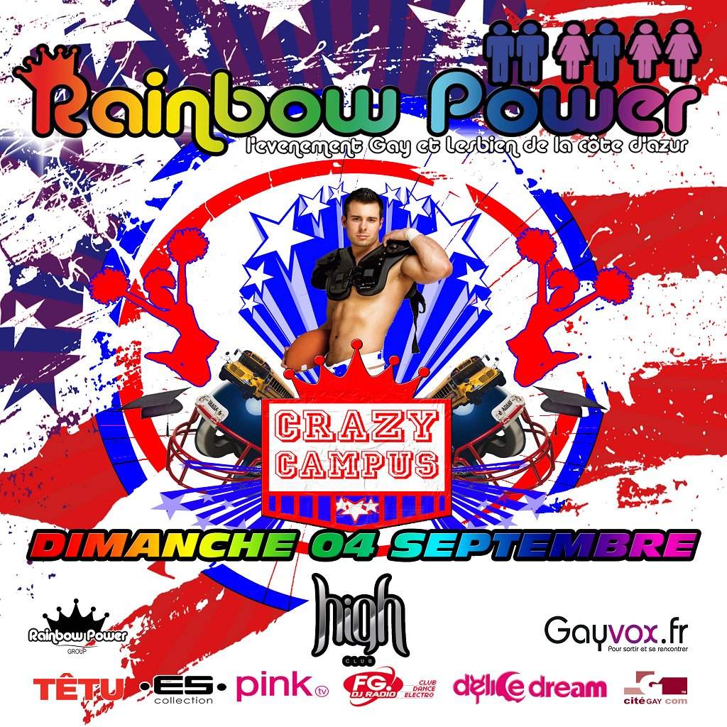 Gay Event, Rainbow Power - Crazy Campus - フライヤー表
