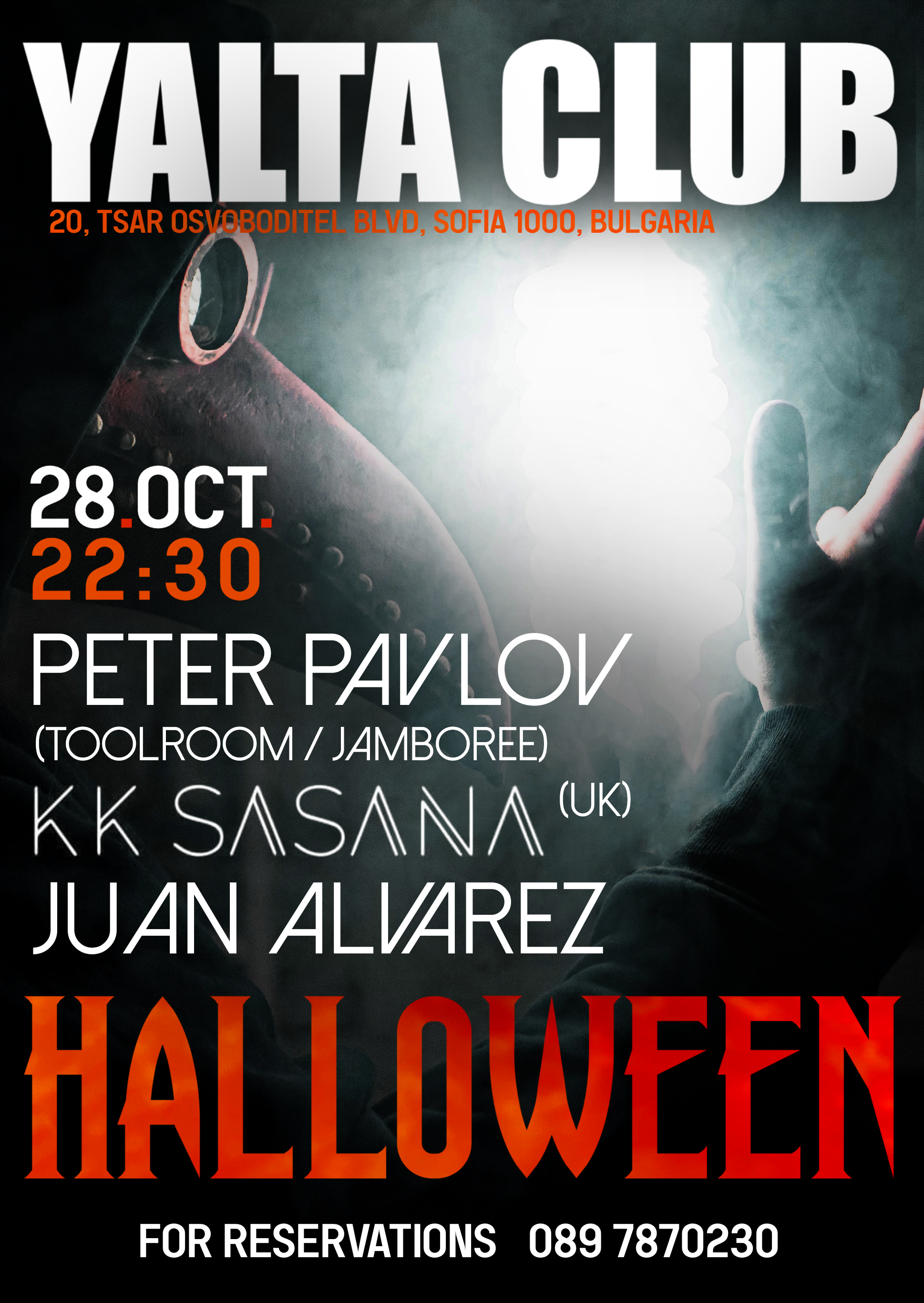 Halloween with KK Sasana (UK), Juan Alvarez, Peter Pavlov - フライヤー表