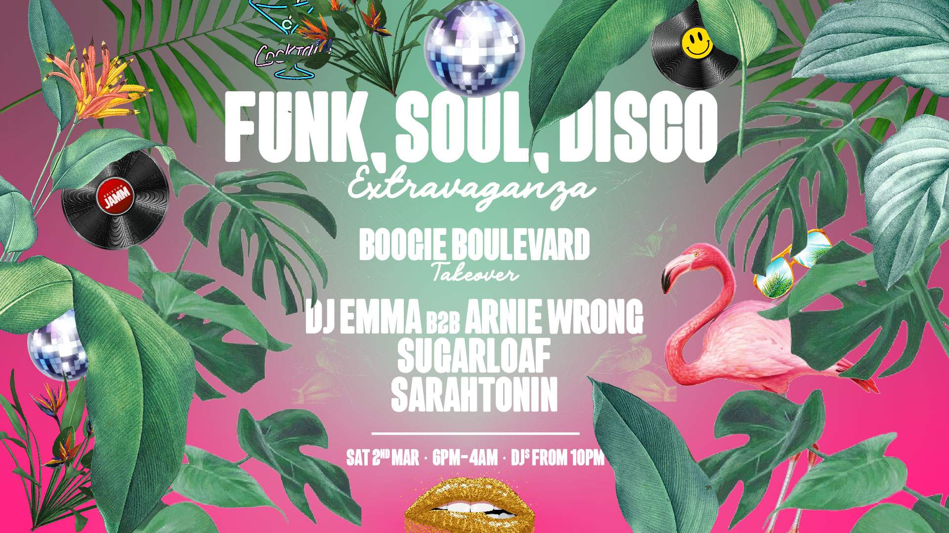 Funk, Soul, Disco: Boogie Boulevard Takeover - フライヤー表