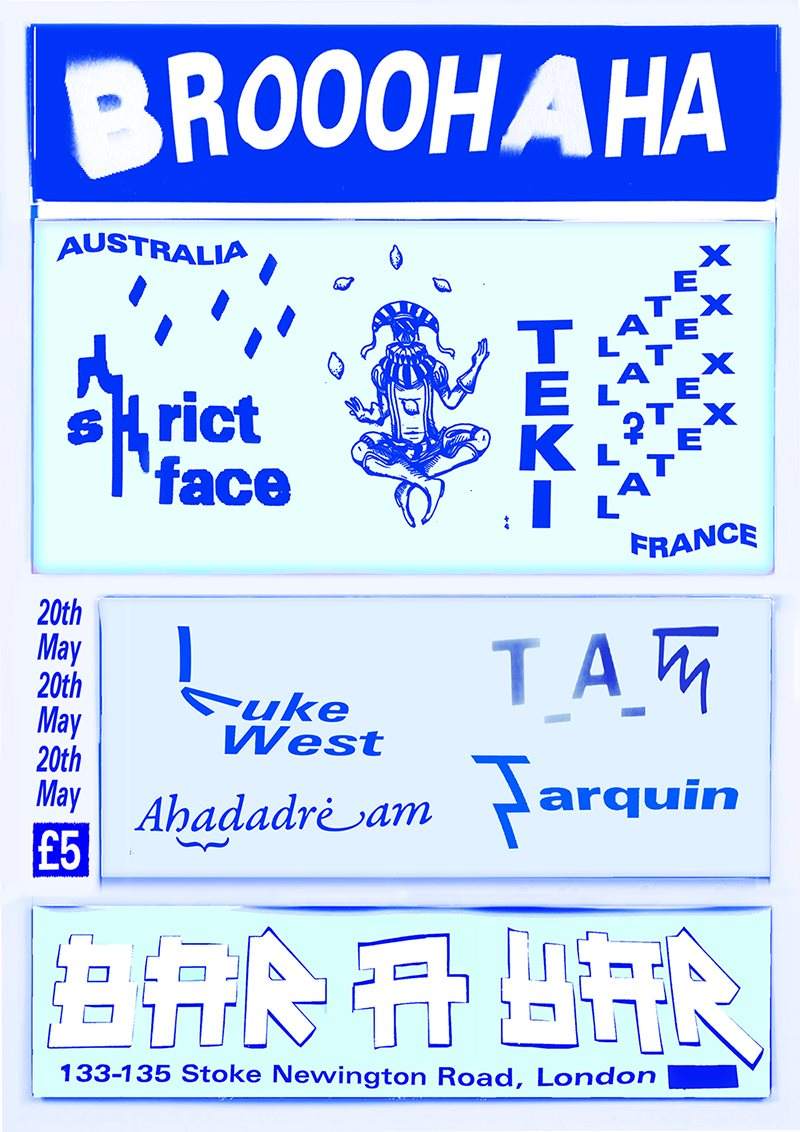 Broohaha Launch Party with Teki Latex, Strict Face, Tarquin & More - フライヤー裏