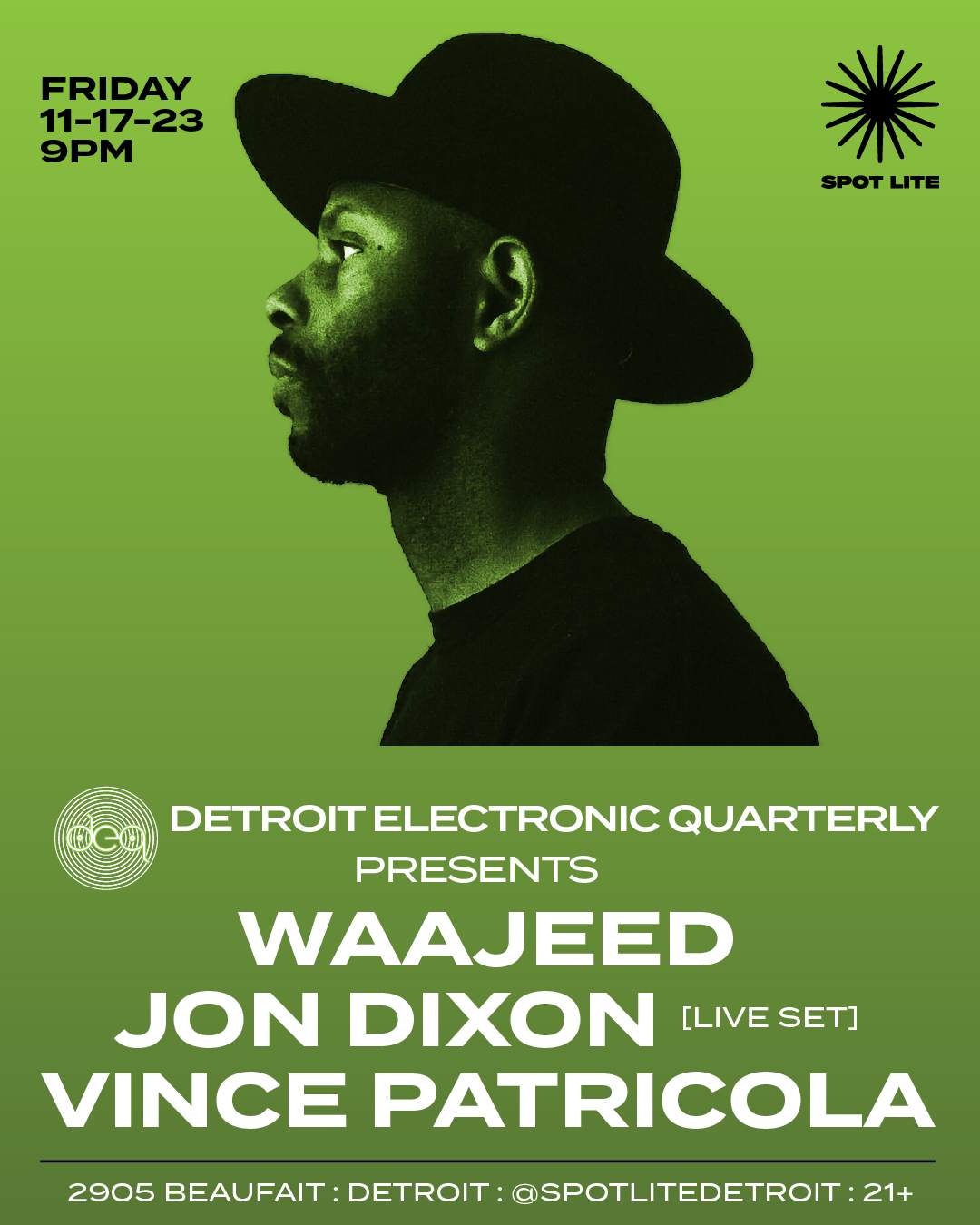 Detroit Electronic Quarterly presents Waajeed / Jon Dixon (Live Set