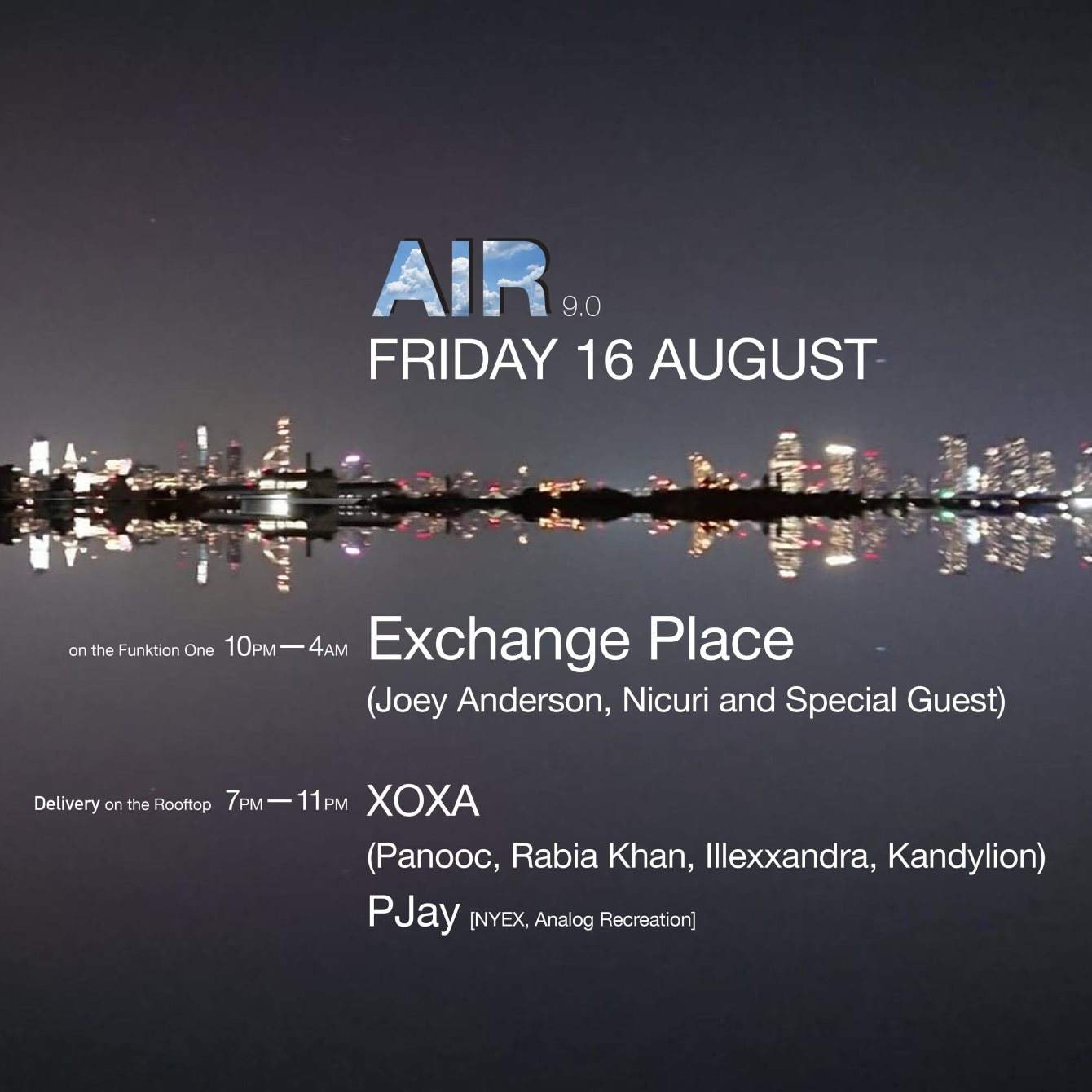 Air 09: Exchange Place (DJ Qu, Joey Anderson & Nicuri) + Xoxa - Página frontal