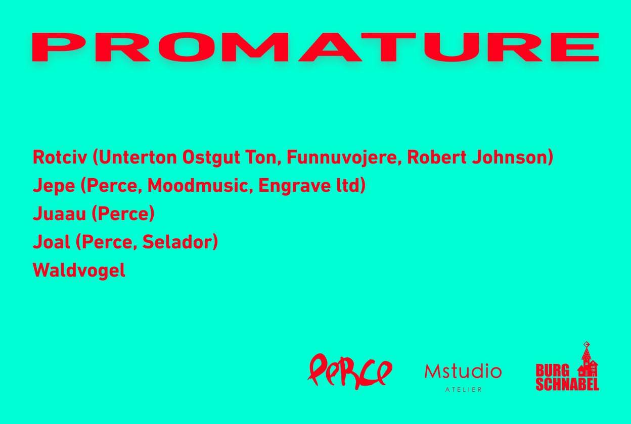 Promature - Rotciv (Unterton Ostgut Ton, Funnuvojere, Robert Johnson), Jepe (Perce, Moodmusic, - Página frontal