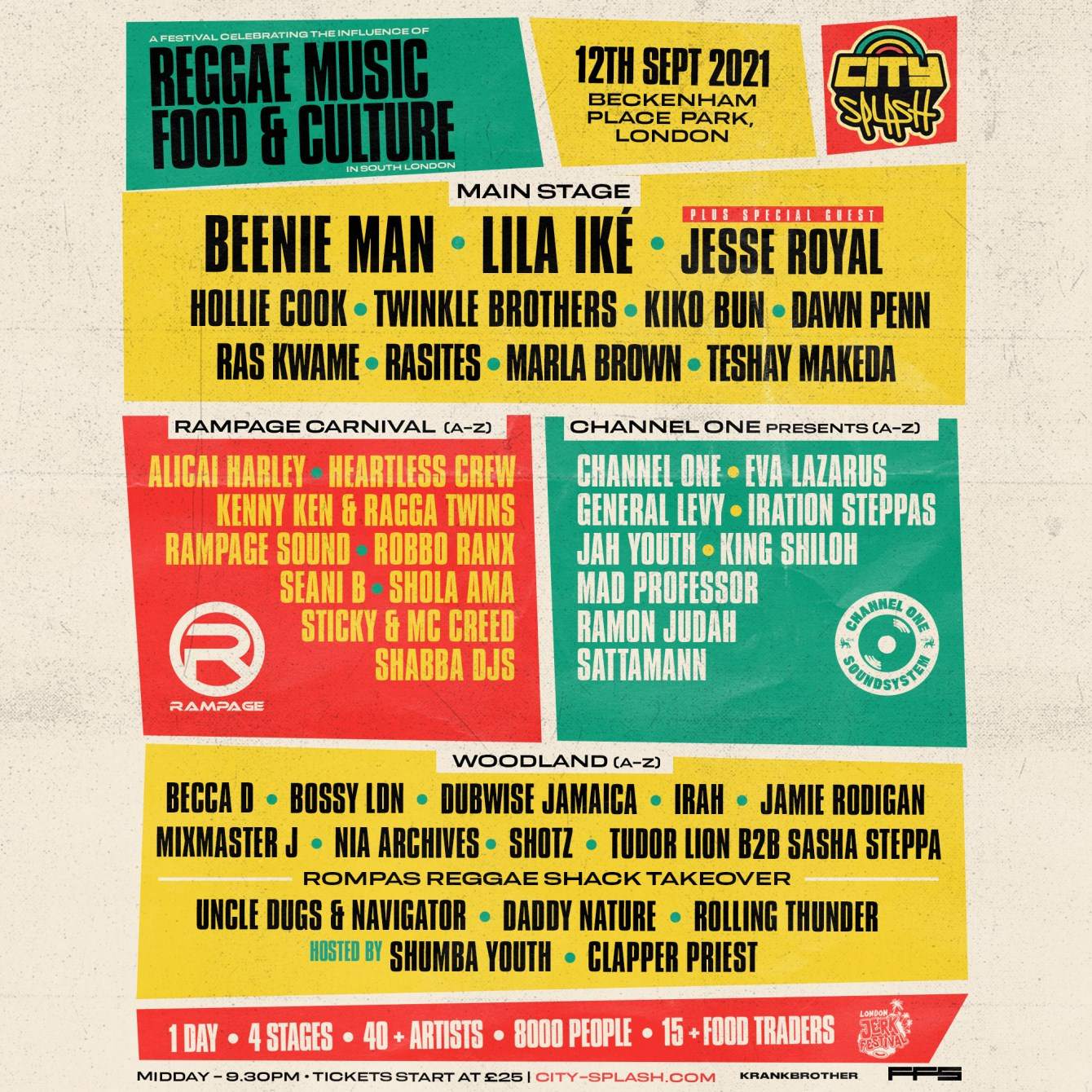 City Splash Festival - Beenie Man, Lila Iké, Jesse Royal, Hollie Cook, Channel One - Página trasera