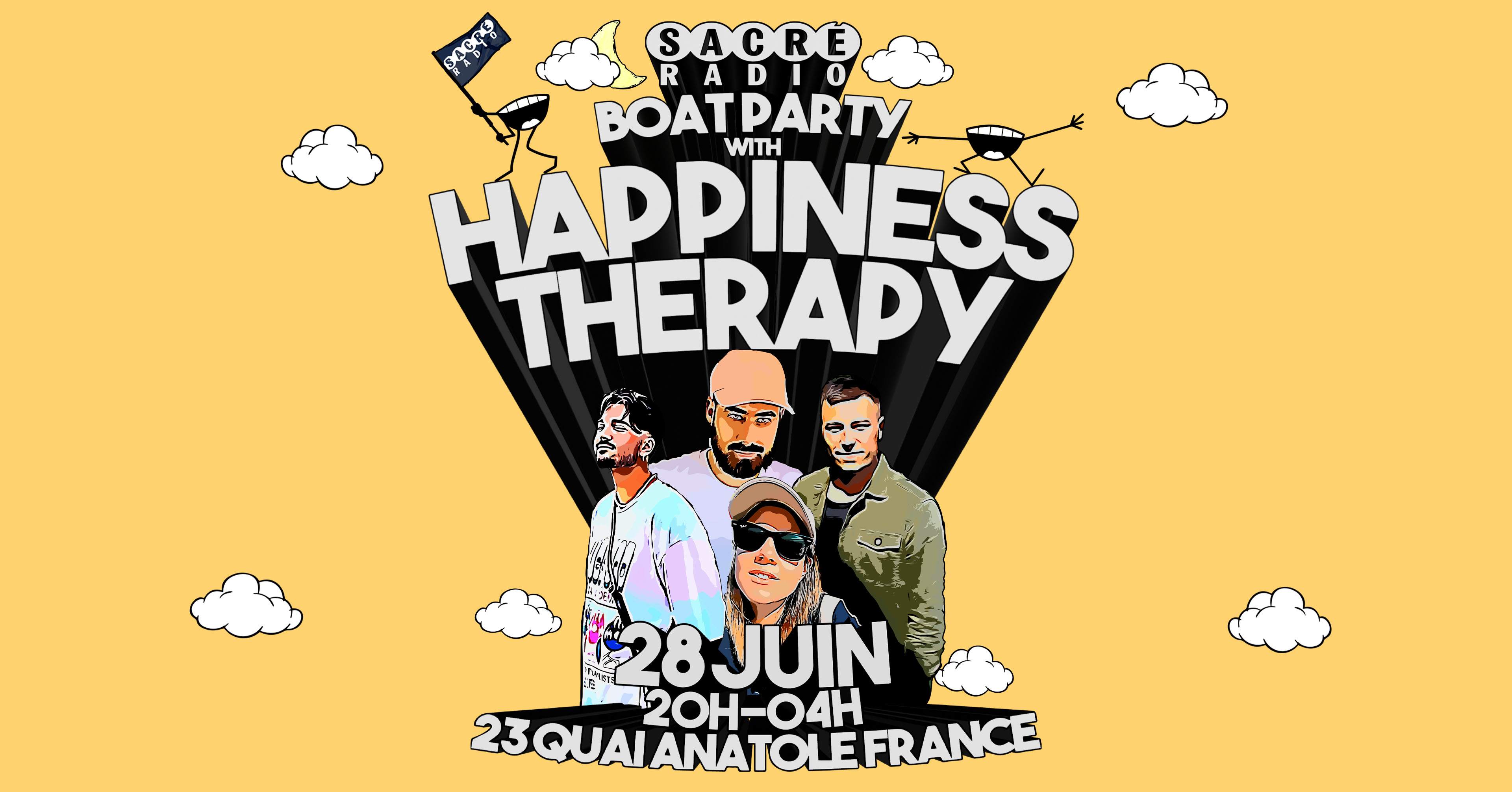 Sacré Radio Boat Party Happiness Therapy w/ Denyl Brook, Crowd Control, DJ Atlance, Maggy Smiss - Página frontal