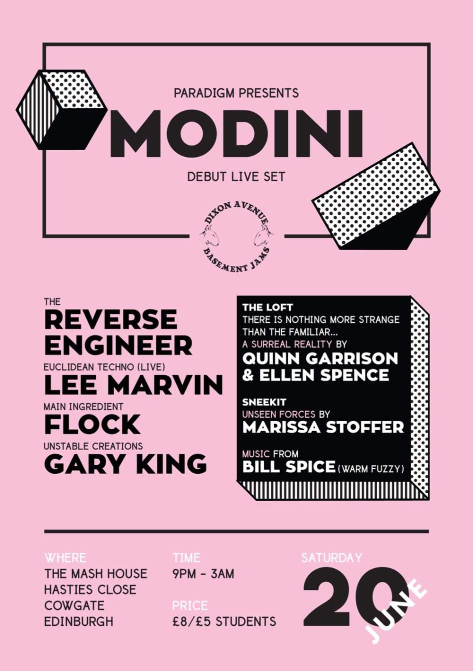 Paradigm - Modini Debut Live Set - フライヤー表
