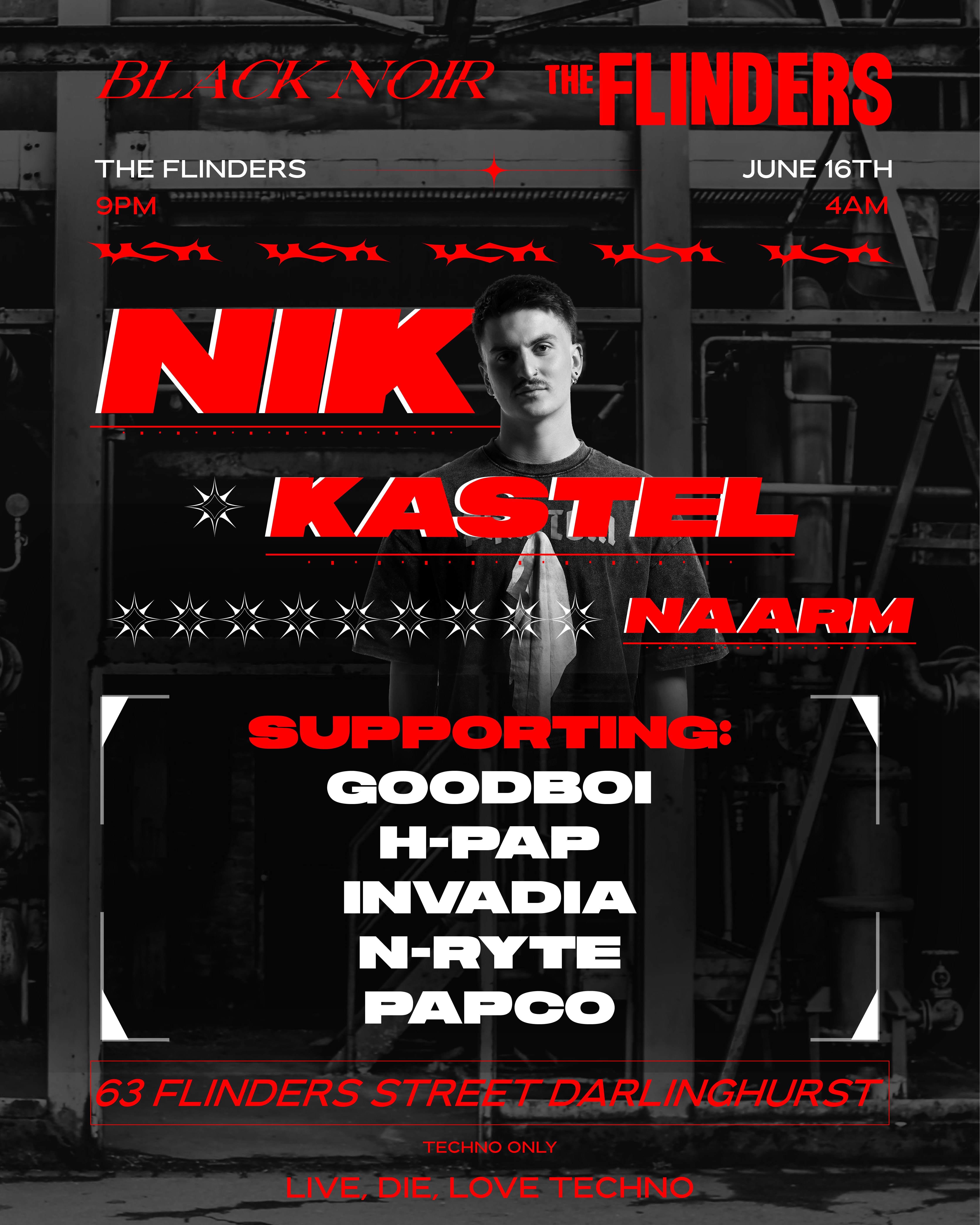BLACK NOIR presents: NIK KASTEL (Naarm) at The Flinders, Sydney