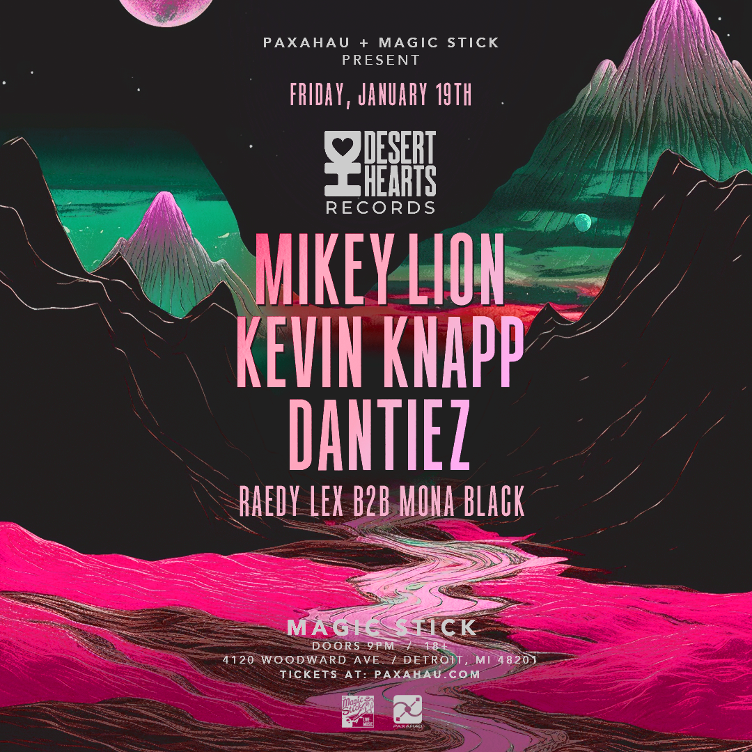 Desert Hearts with Mikey Lion, Kevin Knapp, and Dantiez - フライヤー表