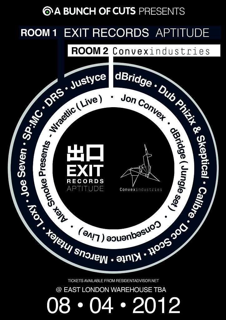 Aboc Pres. Exit Records with D Bridge, Dub Phizix, Calibre, Marcus Intalex, Consequence - Página frontal