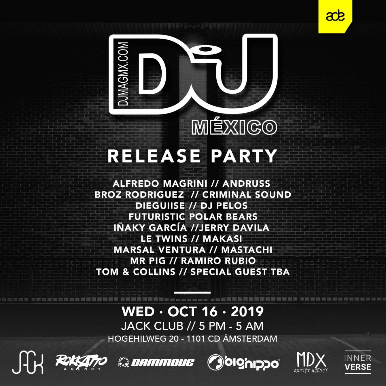 Jack x Innerverse Invites: DJ Mag Mexico Release Party ADE - フライヤー裏
