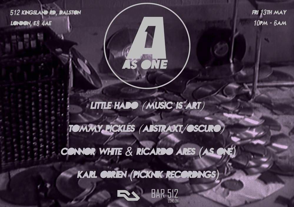 As One Vinyl Only Party with Music Is Art, Abtraxt/Oscuro & Picknik - フライヤー表