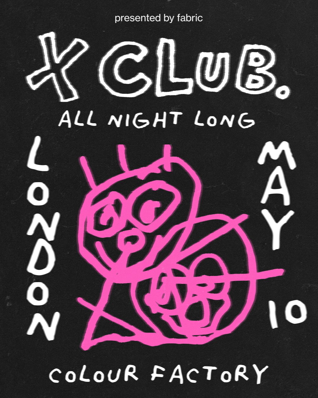 X CLUB. - ALL NIGHT LONG - フライヤー表