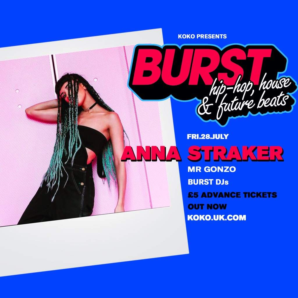 Burst presents: Anna Straker Live, Mr Gonzo - フライヤー表