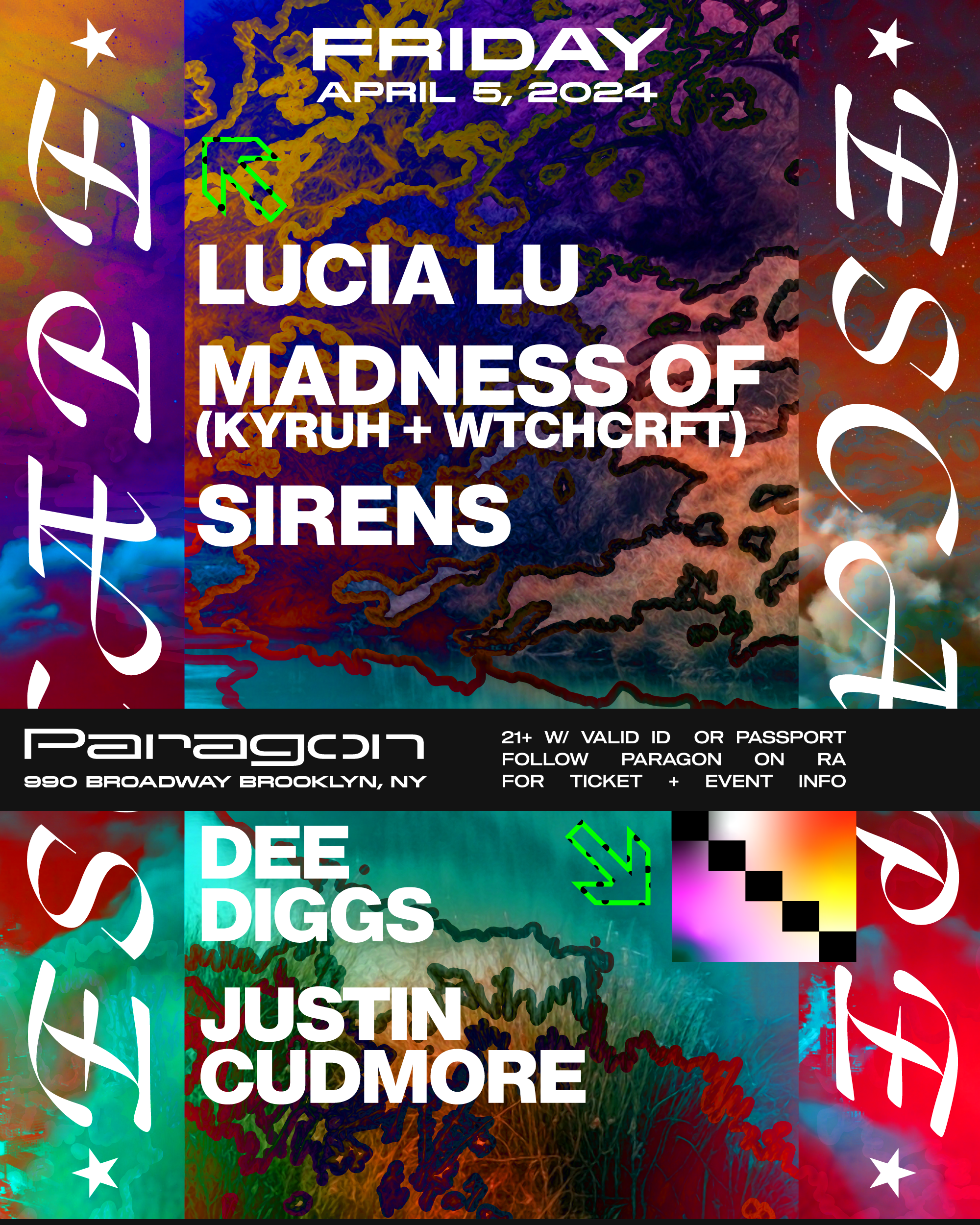 Escape: Lucia Lu, Madness Of, Sirens + Dee Diggs, Justin Cudmore - Página frontal
