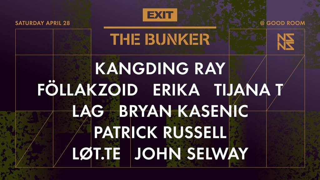 The Bunker x No Sleep Novi Sad: Kangding Ray, Lag, Follakzoid, Tijana T, Erika - フライヤー表