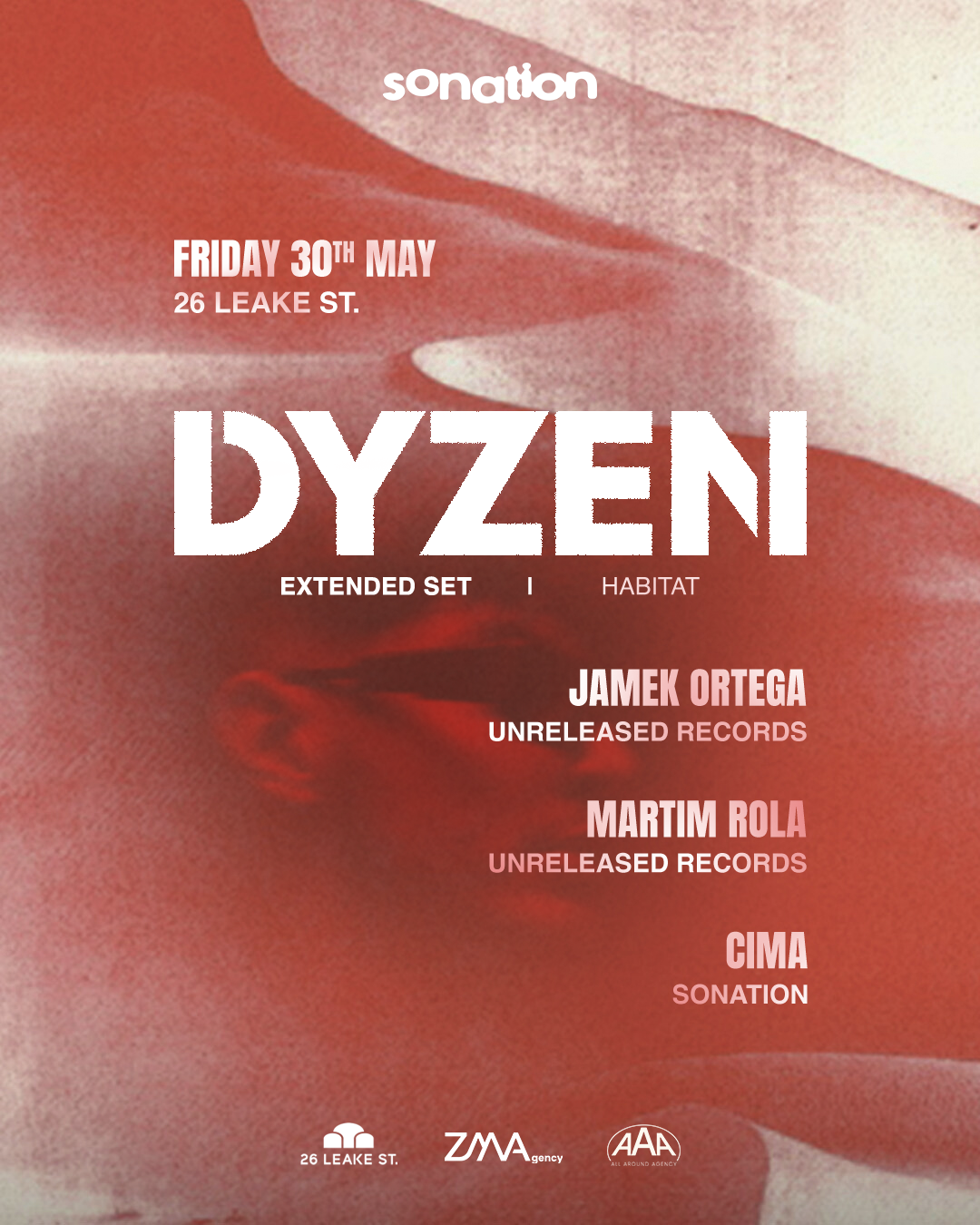 Dyzen, Jamek Ortega, Martim Rola, Cima at 26 Leake Street, London