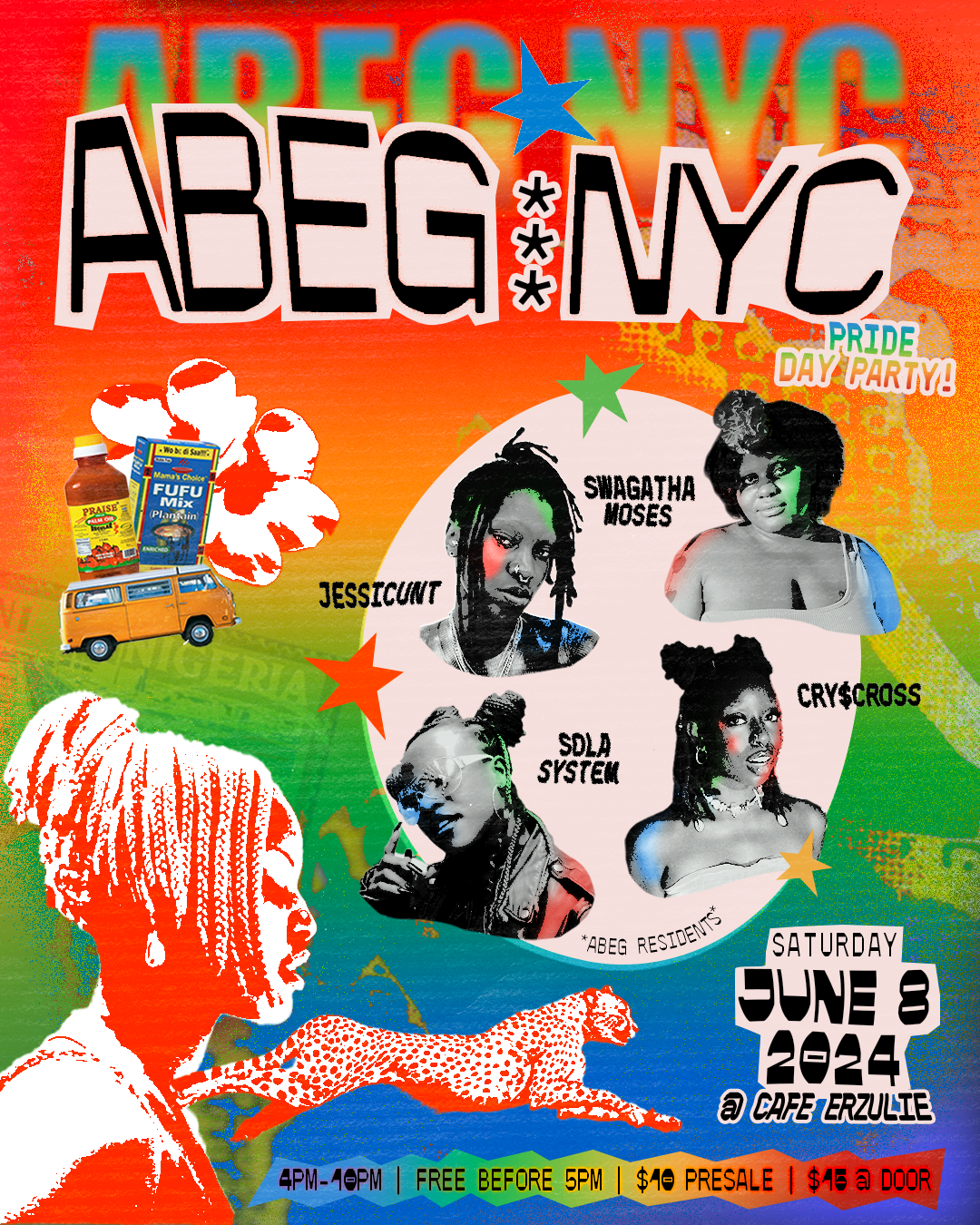 ABEG NYC Pride Day Party 𖤓°⋆.ೃ࿔*:･ - フライヤー表