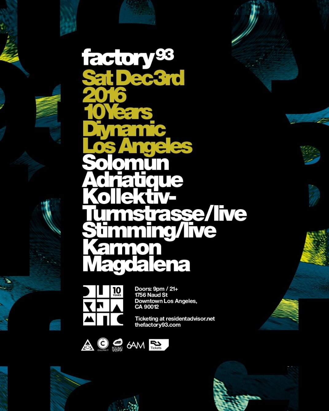 Factory 93 presents Diynamic (10 Year Anniversary) - Página frontal