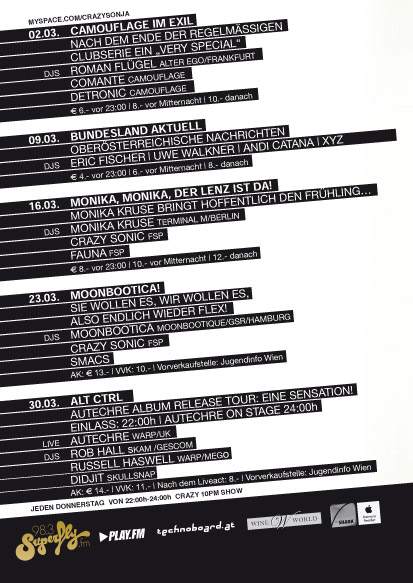 Crazy: Alt Ctrl: Autechre Album Release Tour - Página frontal