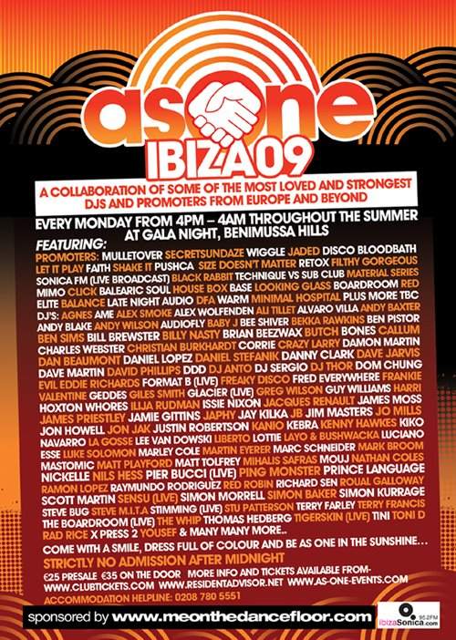 As One Ibiza 09 - フライヤー裏