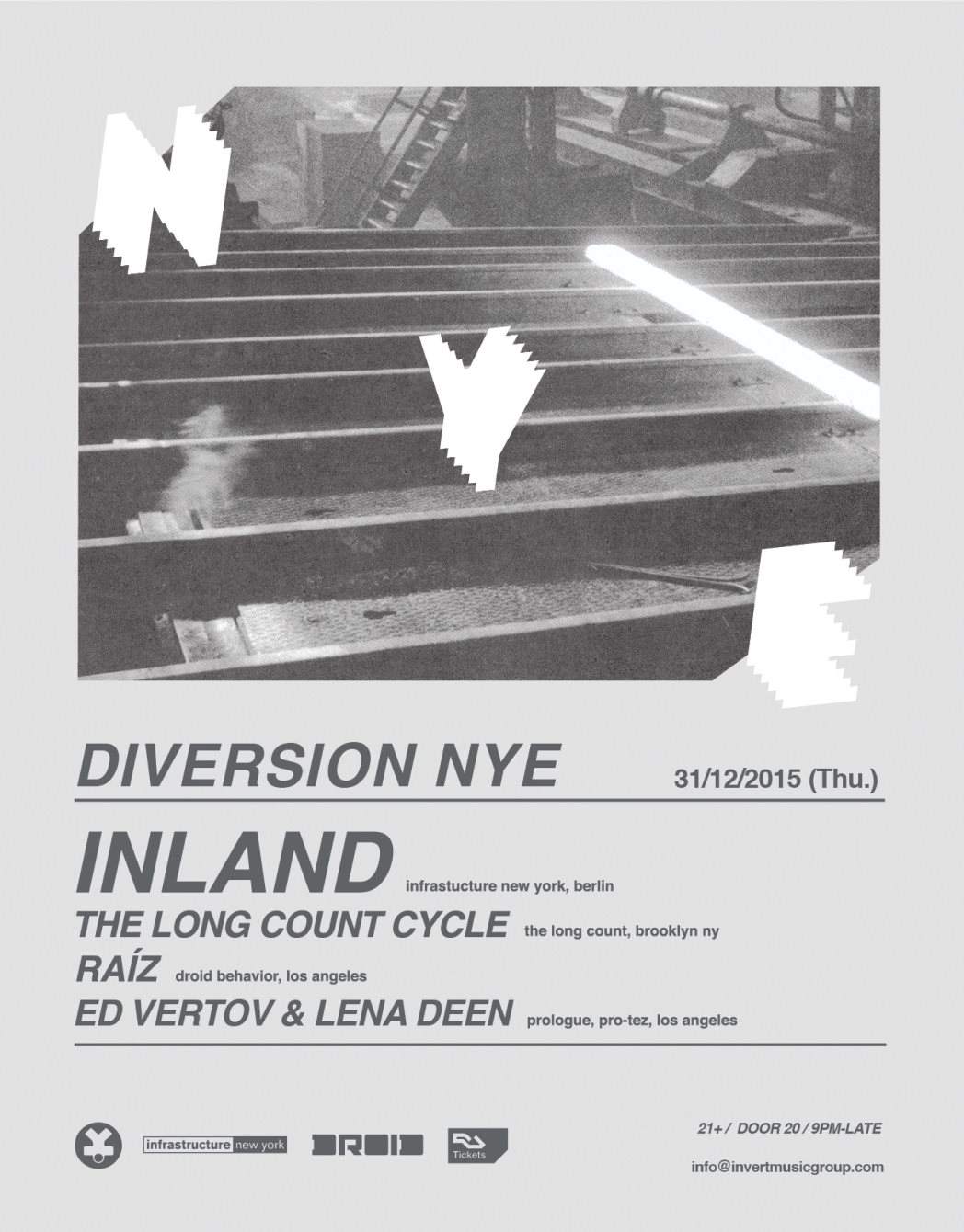 Diversion - NYE - Feat. Inland, The Long Count Cycle, Raiz, Ed Vertov b2b Lena Deen - Página frontal