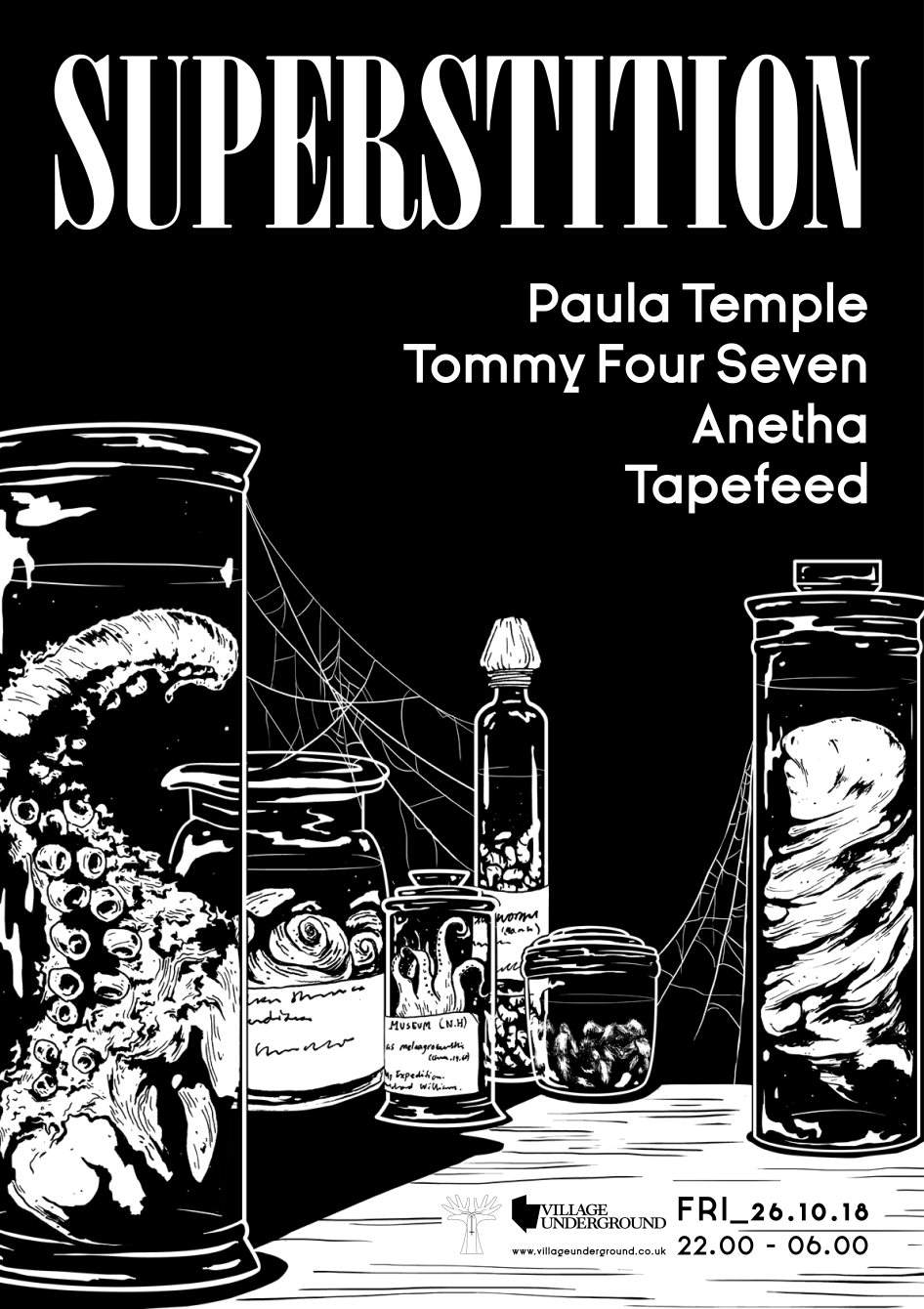 Superstition Halloween Part 1: Paula Temple, Tommy Four Seven, Anetha, Tapefeed - Página trasera