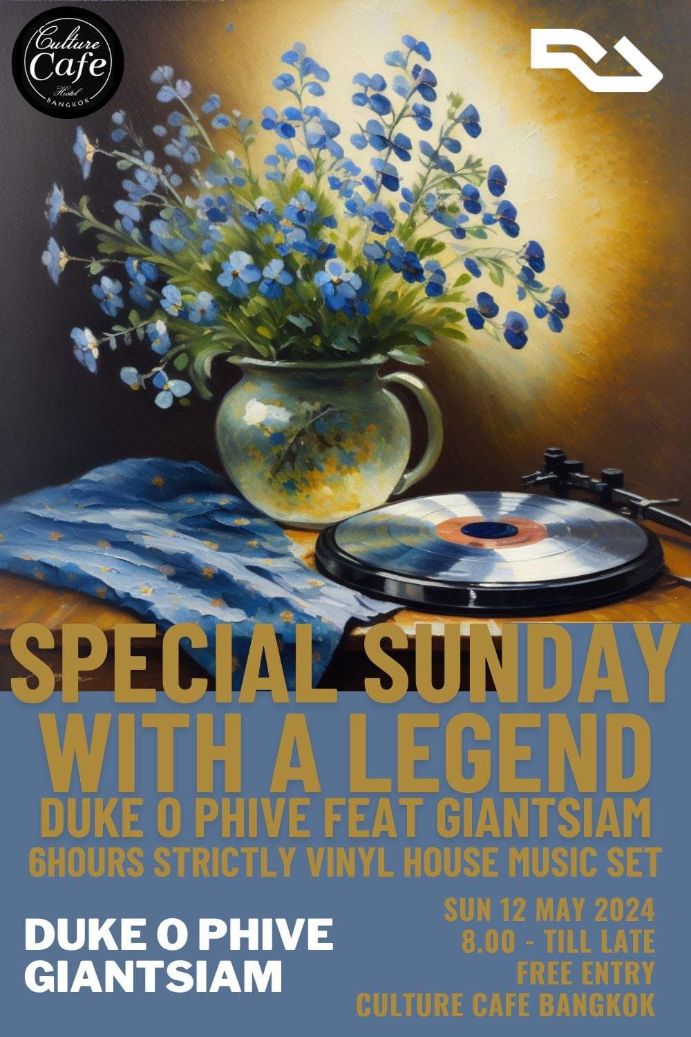 Special Sunday with a Legend;Duke O Phive(6hours Strictly Vinyl House Music Set)Feat: Giantsiam - フライヤー表