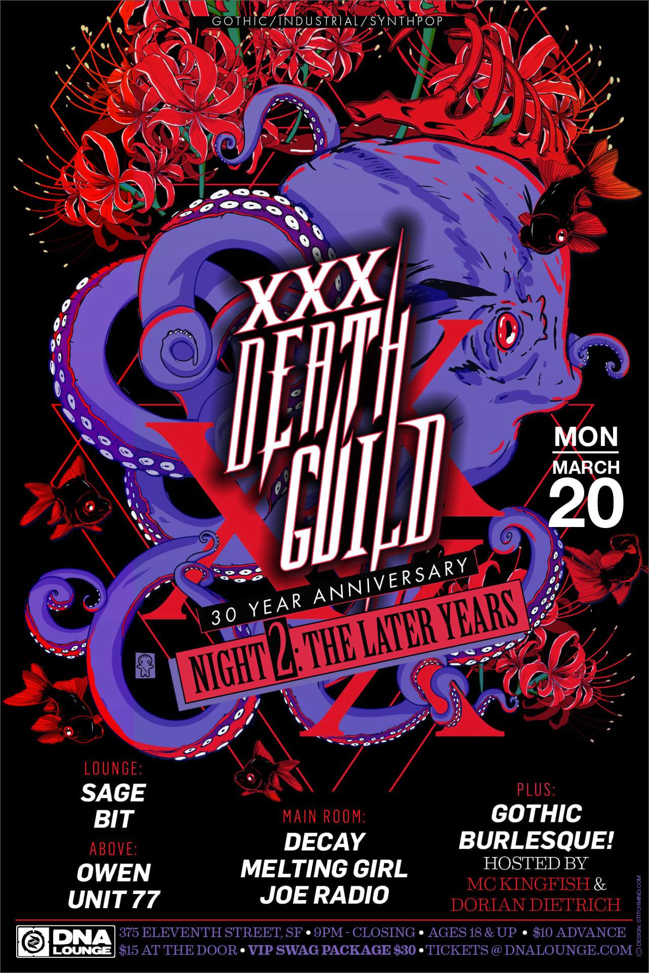 Death Guild DGXXX: 30TH ANNIVERSARY: PART 2 at DNA Lounge, San