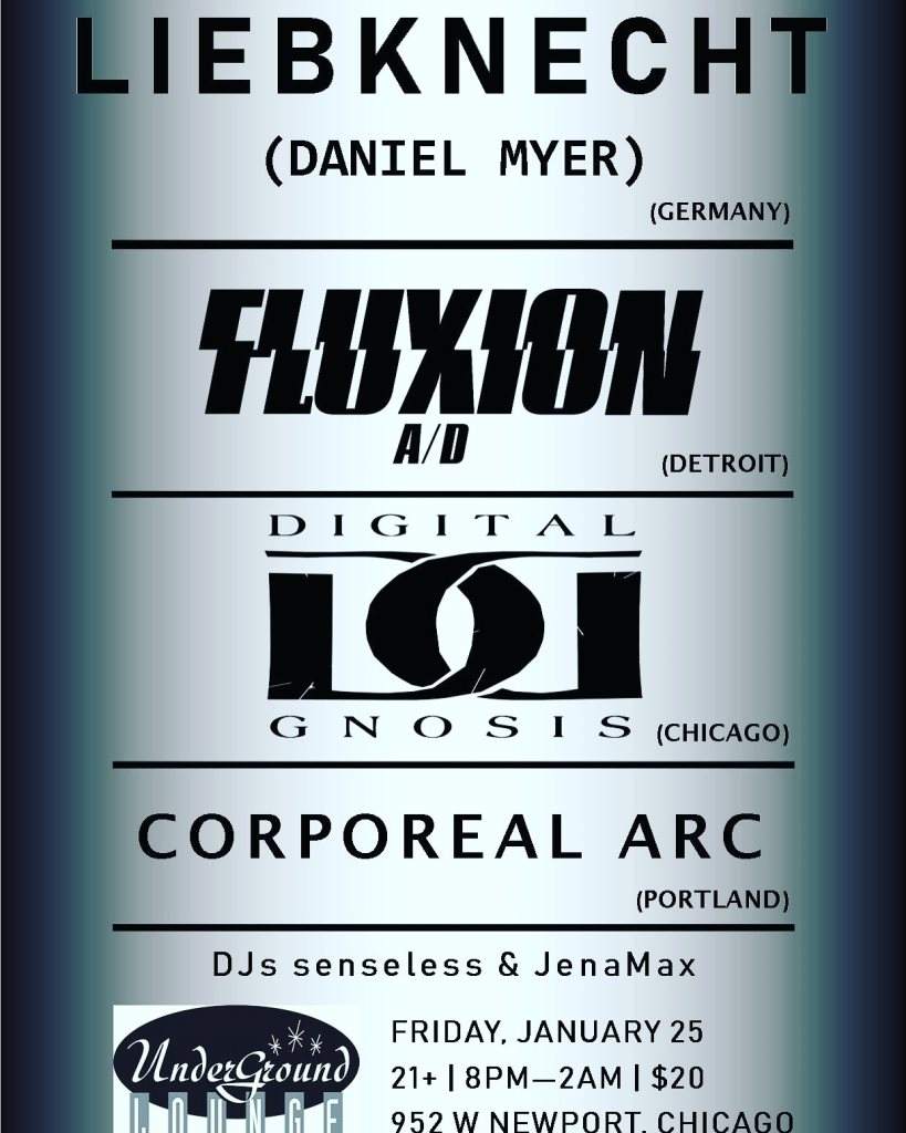Liebkneckt, Fluxion A/D, Digital Gnosis, Corporeal Arc - Página frontal