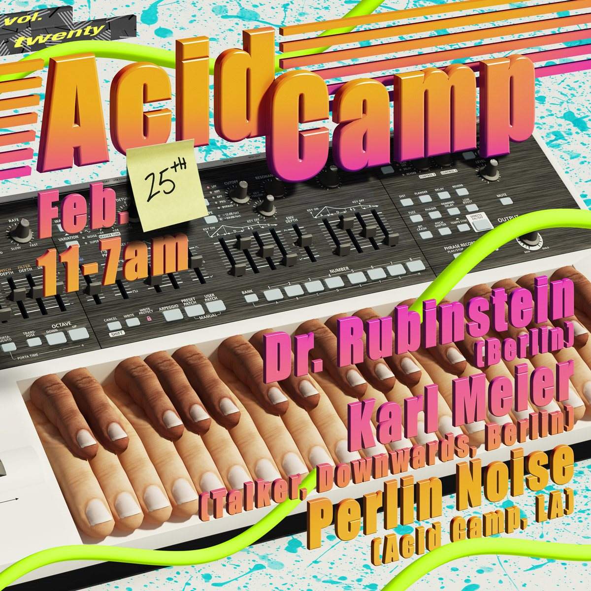 Acid Camp with Karl Meier, Perlin Noise - フライヤー表